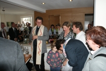 Segnung durch den Pastor am Einweihungstag